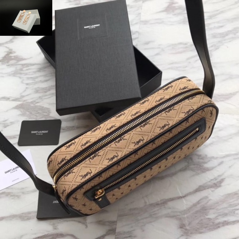 Replica YSL Fake Saint Laurent Monogram All Over Camera Bag In Canvas