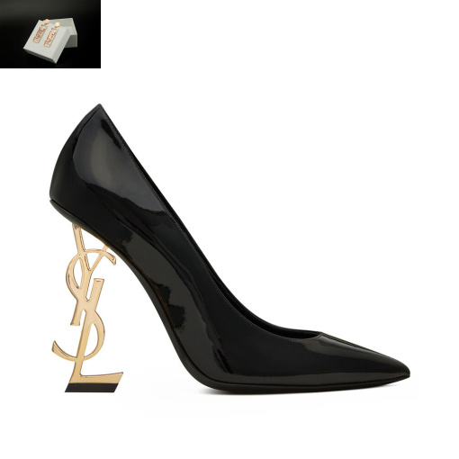Replica YSL Saint Laurent Women's Opyum Pumps In Patent Leather With Gold-Tone Heel Black