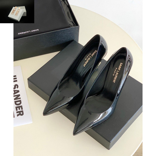 Replica YSL Saint Laurent Women's Opyum Pumps In Patent Leather With Gold-Tone Heel Black 4
