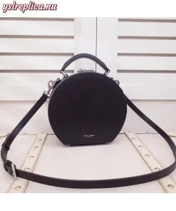 Replica YSL Fake Saint Laurent Black Mica Hot Box Bag 2