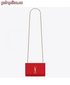 Replica YSL Fake Saint Laurent Small Kate Bag In Red Grained Leather