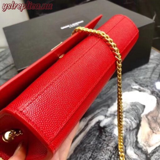 Replica YSL Fake Saint Laurent Small Kate Bag In Red Grained Leather 3