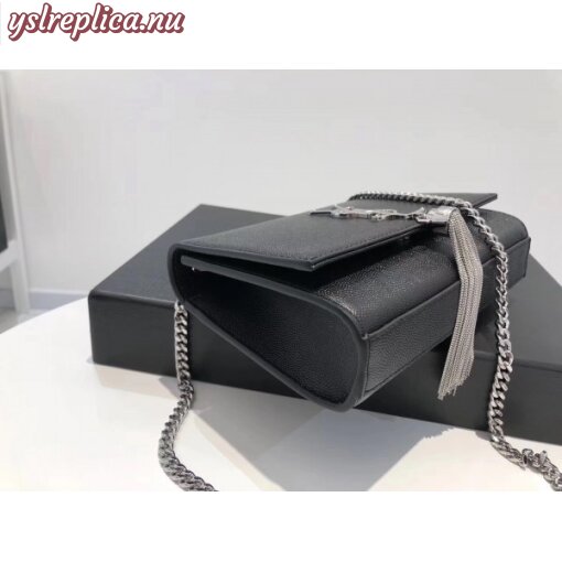 Replica YSL Fake Saint Laurent Small Kate Tassel Bag In Black Grained Leather 4