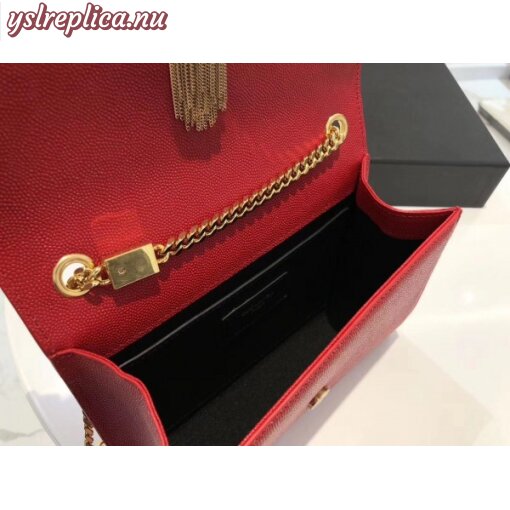Replica YSL Fake Saint Laurent Small Kate Tassel Bag In Red Grained Leather 2