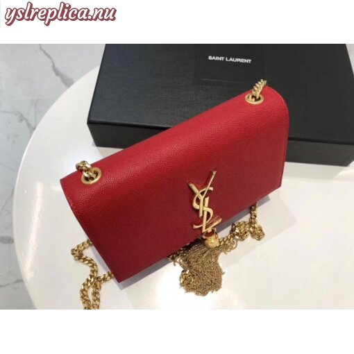 Replica YSL Fake Saint Laurent Small Kate Tassel Bag In Red Grained Leather 6