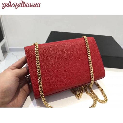 Replica YSL Fake Saint Laurent Small Kate Tassel Bag In Red Grained Leather 7