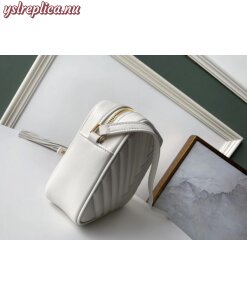 Replica YSL Fake Saint Laurent Lou Camera Bag In White Leather 2