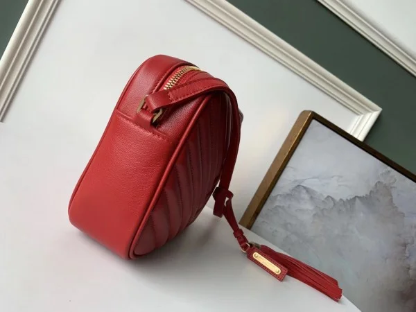 Replica YSL Fake Saint Laurent Lou Camera Bag In Red Leather 4