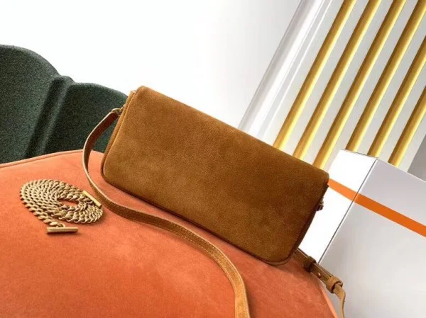 Replica YSL Fake Saint Laurent Kate 99 Shoulder Bag In Brown Suede 4