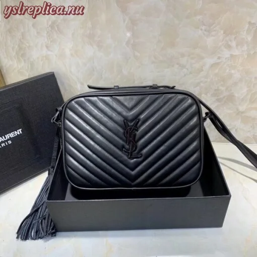 Replica YSL Fake Saint Laurent Lou Camera All Black Bag 3