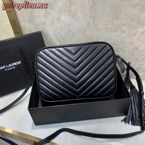 Replica YSL Fake Saint Laurent Lou Camera All Black Bag 4