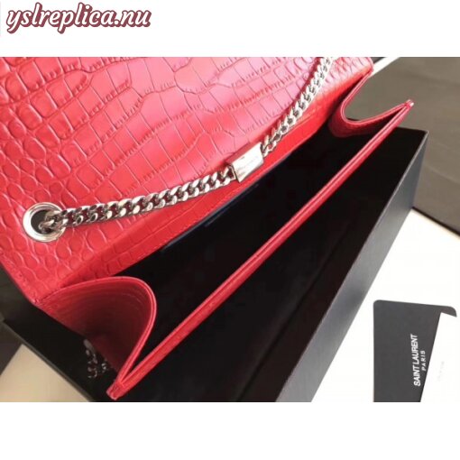 Replica YSL Fake Saint Laurent Medium Kate Bag With Tassel In Red Croc-Embossed Leather 5