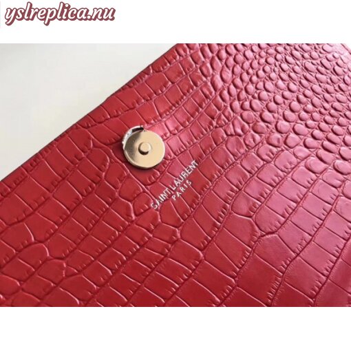 Replica YSL Fake Saint Laurent Medium Kate Bag With Tassel In Red Croc-Embossed Leather 8