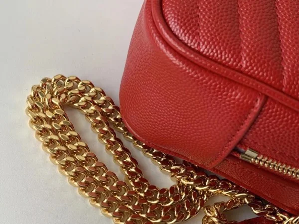 Replica YSL Fake Saint Laurent Lou Mini Bag In Red Grained Leather 8