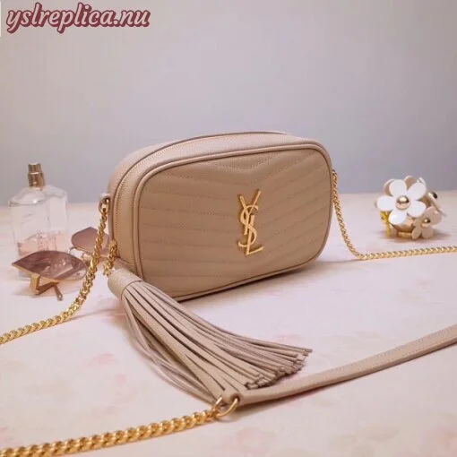 Replica YSL Fake Saint Laurent Lou Mini Bag In Powder Grained Leather 5