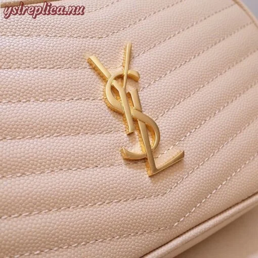 Replica YSL Fake Saint Laurent Lou Mini Bag In Powder Grained Leather 8