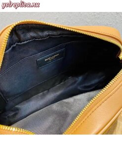 Replica YSL Fake Saint Laurent Lou Camera Bag In Brown Quilted Suede 2