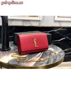 Replica YSL Fake Saint Laurent Medium Kate Bag In Red Grained Leather 2