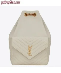 Replica YSL Fake Saint Laurent Joe Backpack In White Lambskin