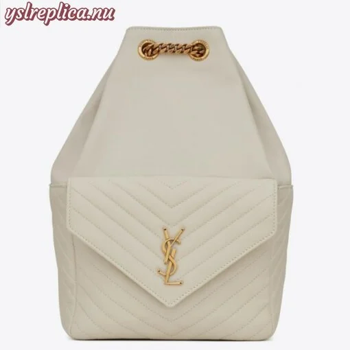 Replica YSL Fake Saint Laurent Joe Backpack In White Lambskin