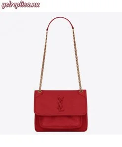 Replica YSL Fake Saint Laurent Baby Niki Bag In Red Lambskin 2