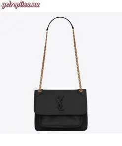 Replica YSL Fake Saint Laurent Baby Niki Bag In Black Lambskin