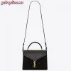 Replica YSL Fake Saint Laurent Cassandra Clasp Bag In Brown Suede 9