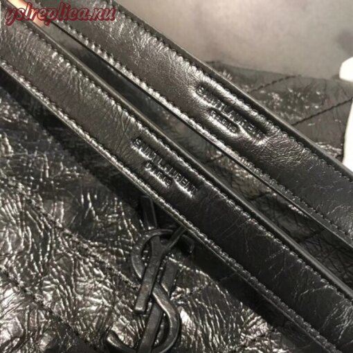 Replica YSL Fake Saint Laurent Large Niki Chain Bag In Black Crinkled Leather 7