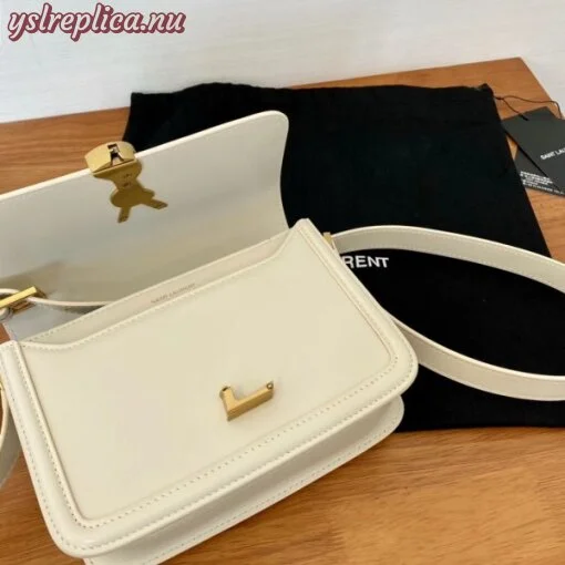 Replica YSL Fake Saint Laurent Solferino Small Bag In White Calfskin 2