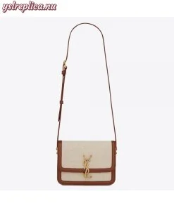 Replica YSL Fake Saint Laurent Solferino Small Bag In Canvas with Calfskin