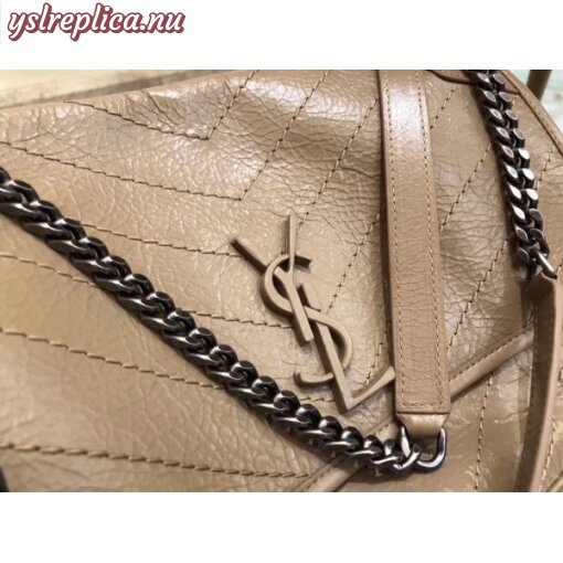 Replica YSL Fake Saint Laurent Medium Niki Bag In Taupe Crinkled Leather 8