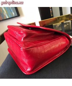 Replica YSL Fake Saint Laurent Medium Niki Bag In Red Crinkled Leather 2