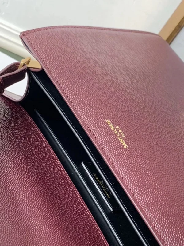 Replica YSL Fake Saint Laurent Cassandra Medium Bag In Bordeaux Grained Leather 3