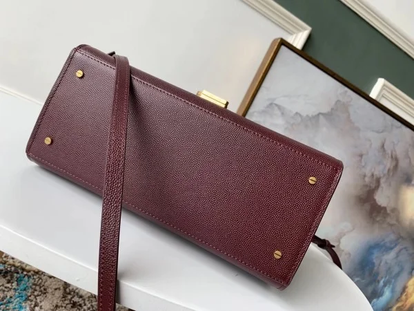 Replica YSL Fake Saint Laurent Cassandra Medium Bag In Bordeaux Grained Leather 8