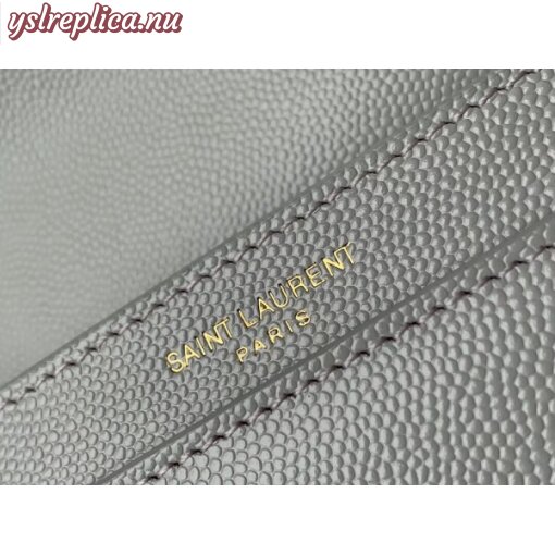 Replica YSL Fake Saint Laurent Cassandra Clasp Bag In Blanc Grained Leather 6
