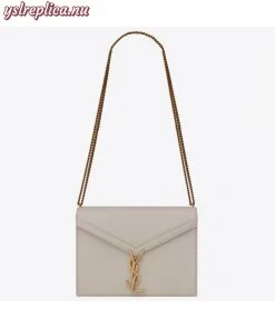 Replica YSL Fake Saint Laurent Blanc Cassandra Monogram Clasp Bag