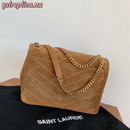 Replica YSL Fake Saint Laurent Medium Niki Bag In Brown Suede 3