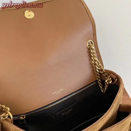 Replica YSL Fake Saint Laurent Medium Niki Bag In Brown Suede 5