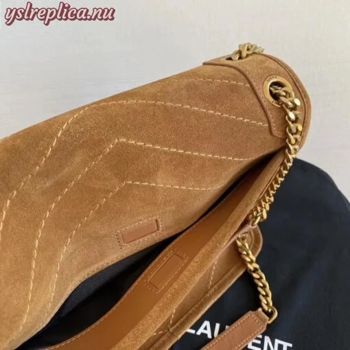 Replica YSL Fake Saint Laurent Medium Niki Bag In Brown Suede 6