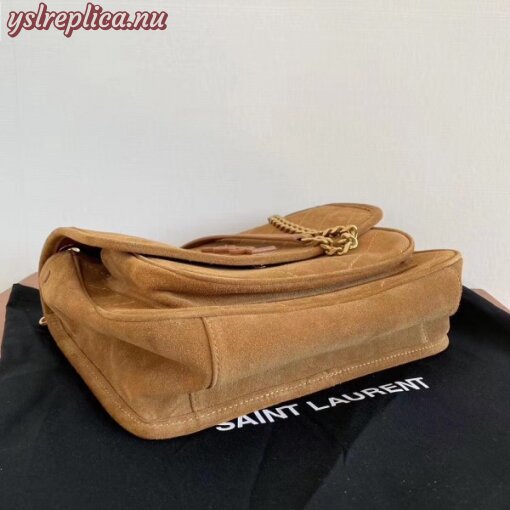 Replica YSL Fake Saint Laurent Medium Niki Bag In Brown Suede 7