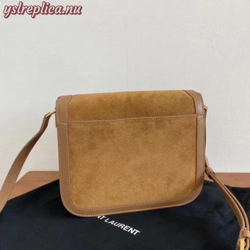 Replica YSL Fake Saint Laurent Solferino Medium Soft Bag In Brown Suede 7