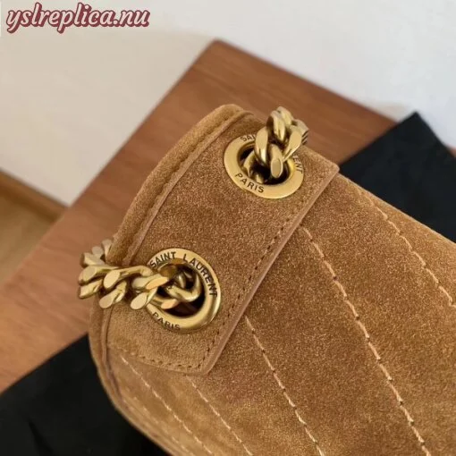 Replica YSL Fake Saint Laurent Medium Niki Bag In Brown Suede 10