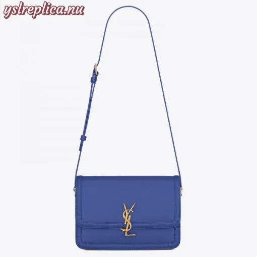 Replica YSL Fake Saint Laurent Solferino Medium Bag In Blue Box Calfskin