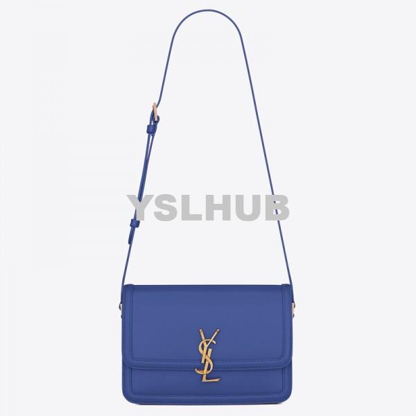 Replica YSL Fake Saint Laurent Solferino Medium Bag In Blue Box Calfskin