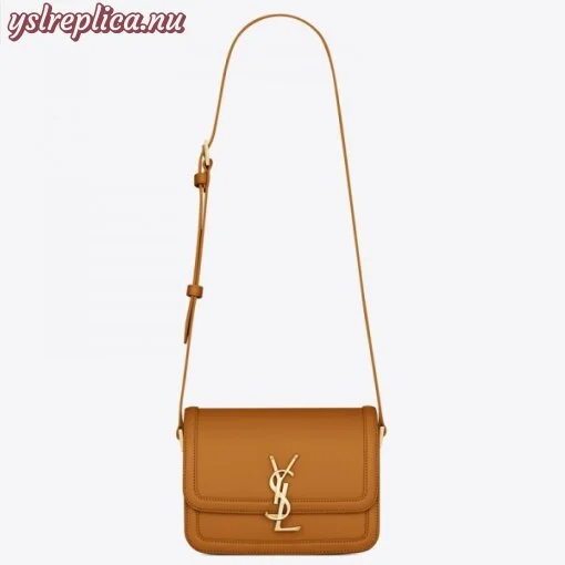 Replica YSL Fake Saint Laurent Solferino Small Bag In Brown Calfskin