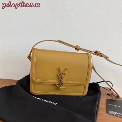 Replica YSL Fake Saint Laurent Solferino Small Bag In Brown Calfskin 7