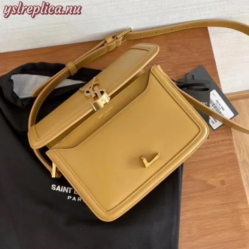 Replica YSL Fake Saint Laurent Solferino Small Bag In Brown Calfskin 13