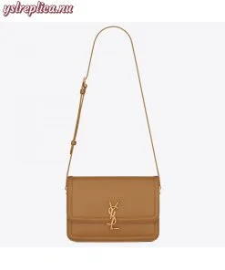 Replica YSL Fake Saint Laurent Solferino Medium Bag In Brown Box Calfskin