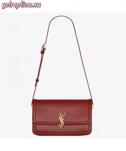 Replica YSL Fake Saint Laurent Solferino Medium Bag In Bordeaux Calfskin