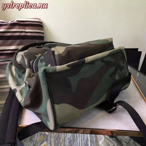 Replica YSL Fake Saint Laurent City Backpack In Gabardine Camouflage 2